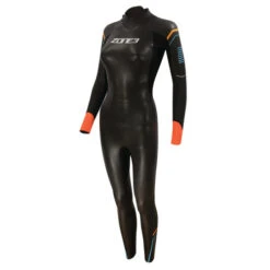 Zone3 - Women's Aspect 'Breaststroke' Wetsuit - Black/Blue/Orange - 2023
