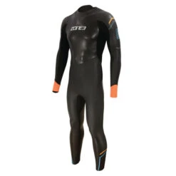 Zone3 - Men's Aspect 'Breaststroke' Wetsuit - Black/Blue/Orange - 2023
