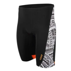 Zone3 - Kona Men's Tribal Print Speed Jammers - Black/White/Orange - 2023