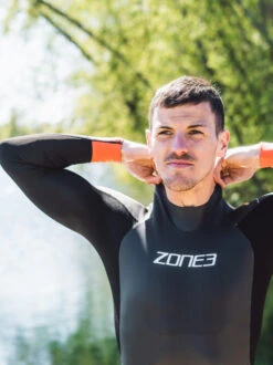 Zone3 - Men's Aspect 'Breaststroke' Wetsuit - Black/Blue/Orange - 2023 -ORCA Shop Zone3 Feel Good Films175 68392.1684405795